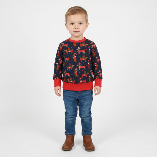Pullover | X-MAS Dackel rot