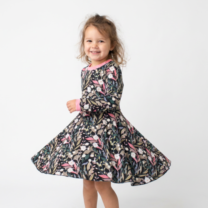Langarmkleid | black Flower