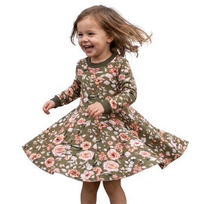 Langarmkleid | green Rose