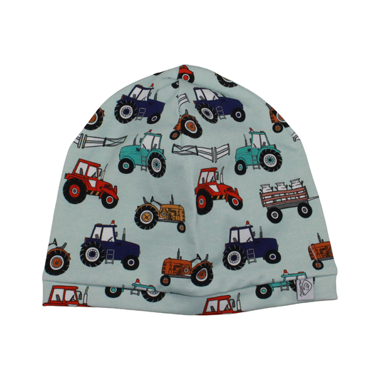 Beanie | Traktor hellblau
