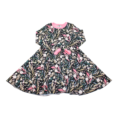 Langarmkleid | black Flower