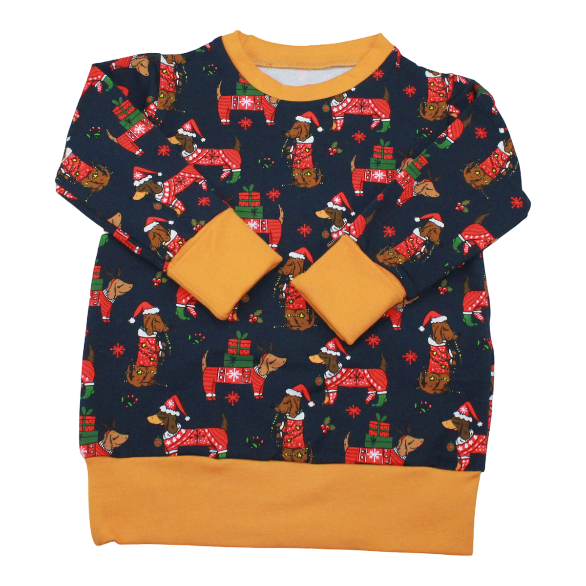 Pullover | X-MAS Dackel senf