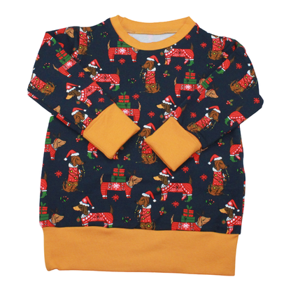 Pullover | X-MAS Dackel senf