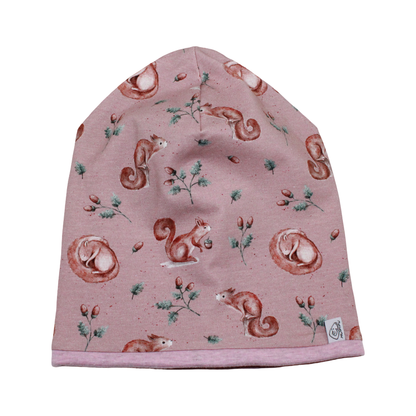 Wendebeanie | Eichhörnchen rosa