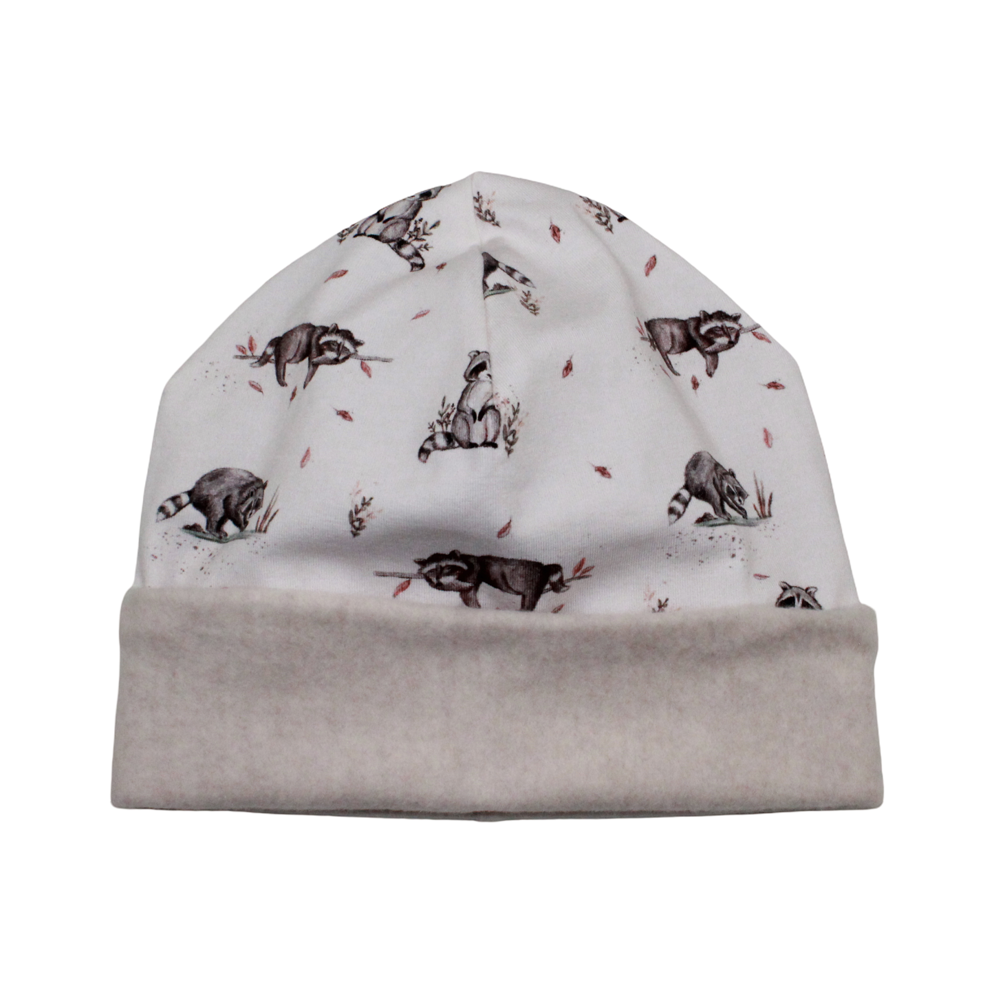 Wendebeanie | Waschbär weiß